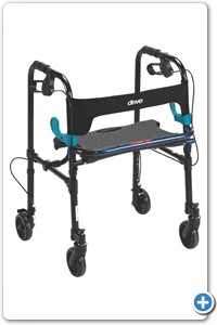 Andadera 10230
Estructura de aluminio esmaltado en color azul
Sistema de plegado en parte lateral por medio de palancas
Asiento de plástico abatible
Respaldo suave y flexible. Proporciona comodidad
Frenos de chicote  y sistema de fijado
Sistema ajustable a 8 alturas
4 ruedas, las 2 ruedas delanteras con mecanismo de fijación
Soporta 110 kg.