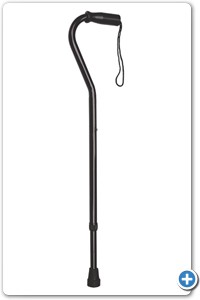 Tubo de aluminio esmaltado en color negro
Cuello de ganso. 	
Puño de plástico con jareta. 	
Altura ajustable de 30” a 39”, con anillo de seguridad para evitar traqueteo. 	
Regatón antiderrapante. 	
Soporta 110 kg. 	
