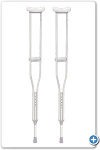 Tubos de aluminio
Axileras y puños acojinados
Ajustable  a 9 alturas
Regatones antiderrapantes
Soporta 110 kg
